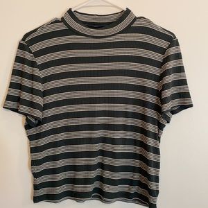 Green striped crop top